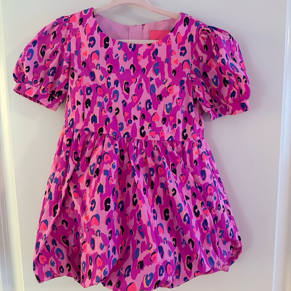 Lilly Pulitzer Pink and Blue Leopard Print Kids Dress